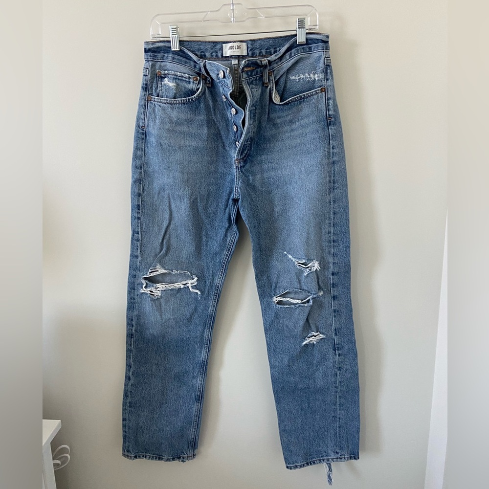 Agolde High Waist Distressed Jeans